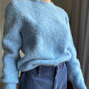 Cozy Light Blue Women's Crew Neck Sweater